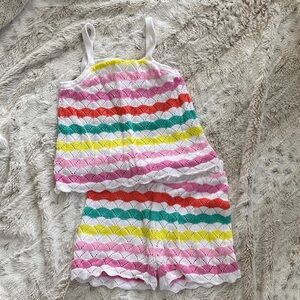 Janie and Jack Colorful Striped Knit Tank and Shorts Set
